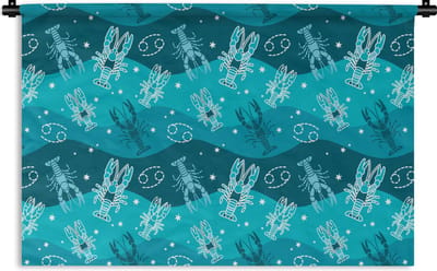 Wandkleed - Wanddoek - Zodiac - Kreeft - Design - 180x120 cm - Wandtapijt