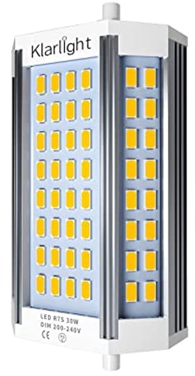 Dimbare R7s LED-lamp 30W - 3000K warm wit, 118 mm - Energiebesparing en hoge helderheid