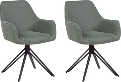 JODAR - Eetkamerstoel set van 2 - Groen - Polyester