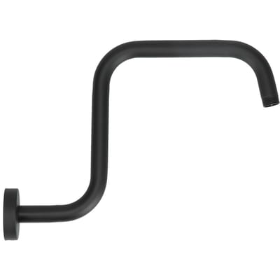 Bras de douche en S 13 pouces Acier inoxydable américain Support d'extension surélevé pour pommeau de douche Salle de bain black