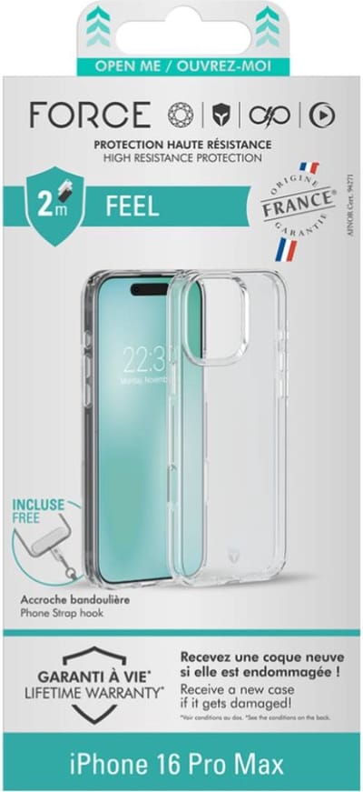 Force Case, Hoesje geschikt voor iPhone 16 Pro Max - Versterkt, Transparant