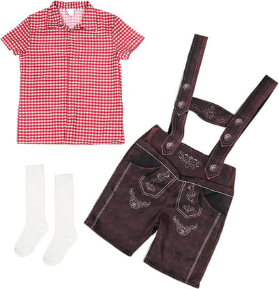 Kinders Dirndl Set - Duitse Klederdracht - Feestelijke Gelegenheden - Compleet Drie Delig - XS tot L - Groen Blauw Rood