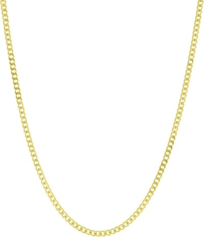 Lucardi Dames Ketting gourmet - Echt Zilver - Ketting - Cadeau - 42 cm - Goudkleurig