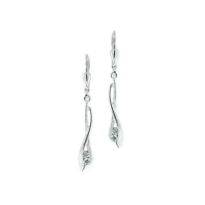 Zilver Oorhangers Zirkonia Poli/Mat Brisur Haak 1013917