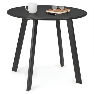 Lomera Bijzettafel Donkergrijs - Tafel Metaal Gepoedercoat - Mat Donker Grijs - ø50 Cm - Hoogte 45 Cm - Bijzet Tafel - Lichtgewicht Tafel - Compacte Bijzettafel - Ronde Bijzettafel - Moderne Bijzettafel - Industriële Stijl