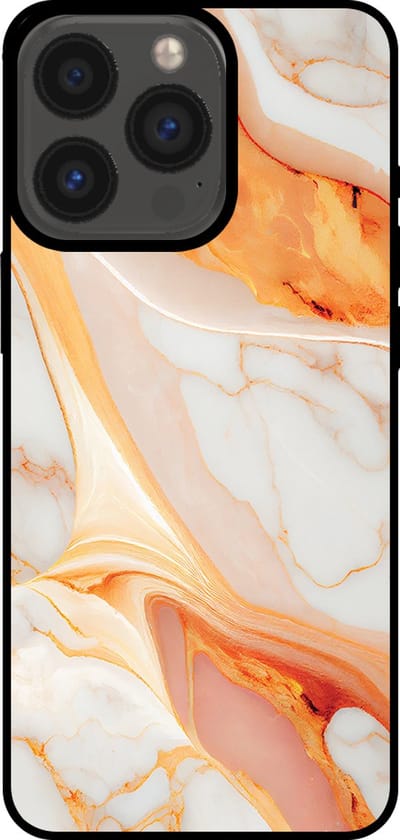Smartphonica Telefoonhoesje voor iPhone 13 Pro met marmer opdruk - TPU backcover case marble design - Oranje geschikt voor iPhone 13 Pro