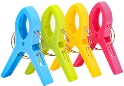 Daity 4x Strandstoel Strandlaken Winddichte Knijpers - Grote Plastic Handdoek Knijpers Winddichte Clips Quilt Wasknijpers Grote Antislip Bevestiging