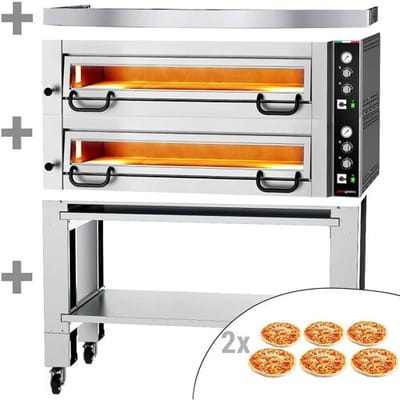 GGM Gastro Elektro Pizzaofen Power - 6+6x 34 cm - Manuell - inkl. Haube & Untergestell