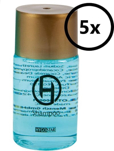 Shampoo - mini reisverpakking 25ml flesje met schroefdop 5st. (hotel, reis, B&B, wellness)