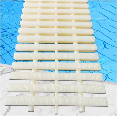 Zwembadrooster Set - Afvoergoot Deksel - Efficiënt Waterbeheer - UV-bestendig ABS Materiaal - 3x 18x100 cm - Zwart
