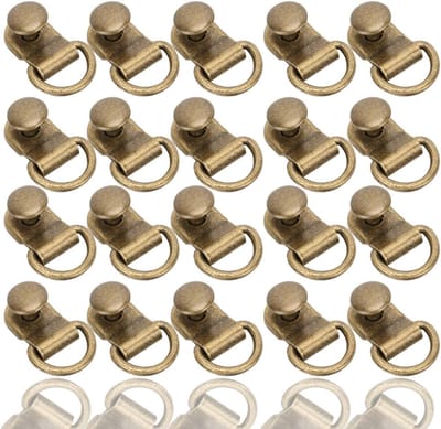 100 Sets D-Ring Schoenveters Haken, 9x14mm Messing Veiligheidsgespen voor Wandelschoenen, Leren Boots en Schoenreparatie met Rietjes