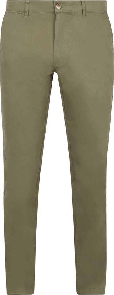 Suitable Chino broek Peano Twill Light Olive - Maat 48 - Heren - Mannen broeken