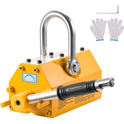 Levier Magnétique Permanent, Capacité de Traction de 600 kg, Aimant de Levage Néodyme N42 Robuste avec Poignée de Libération et Crochet en Acier, Utilisé dans les Grues d'Atelier et