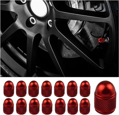 Set van 15 Aluminium Ventieldoppen voor Auto's, Fietsen en Motoren - Stofdicht en Duurzaam (Rood)