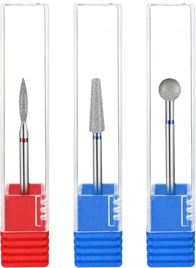 Nagelboor Bits Set - Manicure Frezen - Nagel Voorbereiding - Drie Vormen - 45 cm Lengte - Zilver