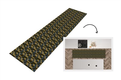Keukenloper - Loper keuken - Blokken - Patronen - Kubus - 200x50 cm - Keukenloper vinyl