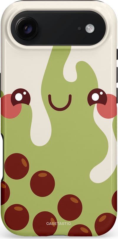 Casetastic hoesje geschikt voor Apple iPhone Air - MagSafe - Dubbellaagse bescherming - Smeltende pistache bolletjes - Fashion Case - Beige Lichtgrijs Bordeaux