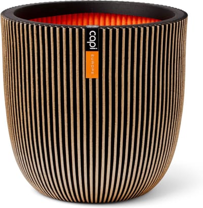 Capi Europe - Bloempot bol Groove NL - 54x52 - Goud - Opening Ø46 - Bloempot voor binnen en buiten - Levenslang garantie - Breukbestendig - 100% Recyclebaar - CO2 Neutraal geproduceerd - KGVGB935