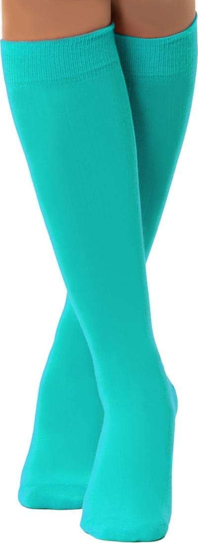 Partychimp Kniekousen Dames Carnaval Carnavalskleding Dames Carnaval Accessoires Verkleedkleren Volwassenen - Turquoise- Katoen/Polyamide/Elastaan - One-Size