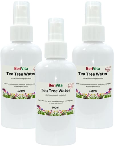 Tea Tree Water 3x100ml Spray - Puur - Zonder Alcohol - Zuiverende Natuurlijke Toner - Hydrolaat