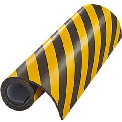Garagemuurbeschermer Mottez - voor binnen - zelfklevend - afwasbaar - L 1,5 m x B 1000 x H 10 mm - PU schuim - geel-zwart