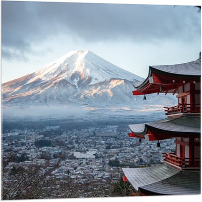 Acrylglas - Arakurayama Sengen Park - Japan  - 80x80cm Foto op Acrylglas (Met Ophangsysteem)