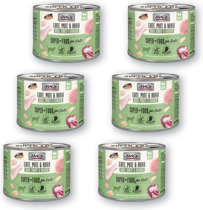 MAC's Kattenvoer Natvoer Blik 98,6% Eend, Kalkoen en Kip 6 x 200g