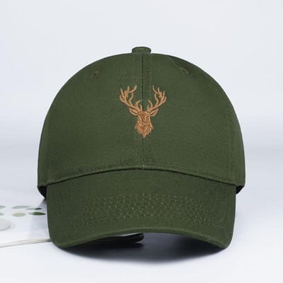 Casquette de baseball brodée tête de cerf dorée Douce et confortable Légère et respirante Réglable Style rétro extérieur Raffinée gray