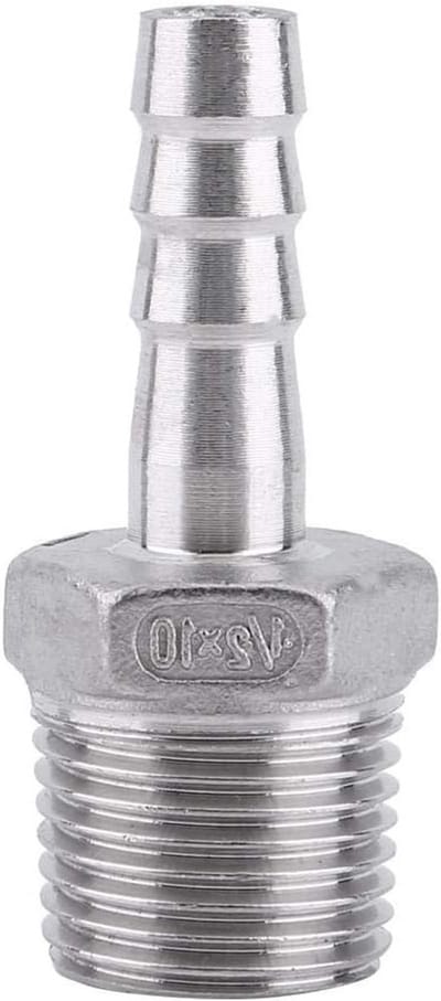 RVS Male Thread Pipe Connector voor Barb Fittings en Slangen - BSP 1/8" tot 3/4" Adapter voor Luchtleidingen en Watertransport