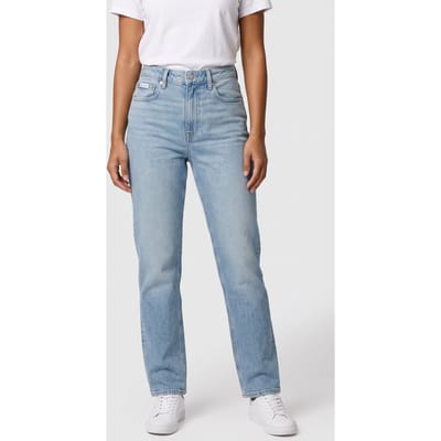 Calvin Klein High Rise Straight Lucid Jean Lapis Sky Taglia: W27 Short | Pantaloni Outlet | Donna