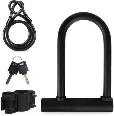 Motorfiets U-slot - Veiligheidsslot - Voertuig Beveiligen - Uniek slotcilinderontwerp - 10 x 10 x 10 mm - Zwart