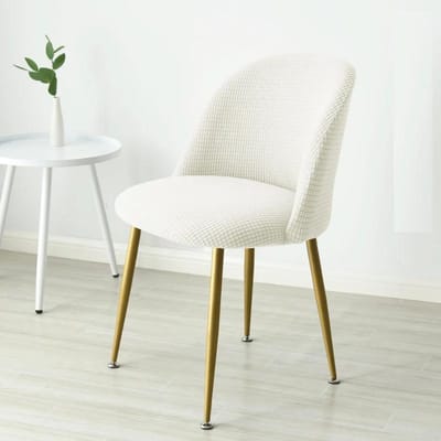 Lage rugleuning stoelhoes Accent korte rugleuning eetkamerstoel hoezen Gebogen kleine stoelhoezen Elastische stretch Funda Silla stoelhoes 1pc Chair Cover white