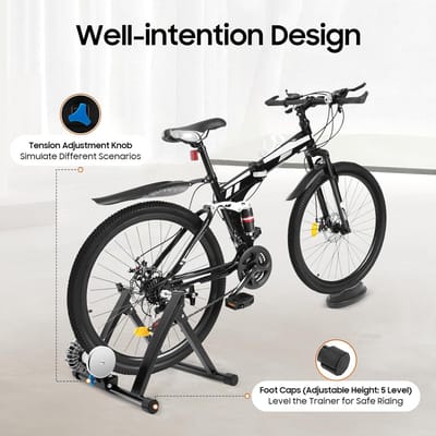 Fietstrainer Standaard - Indoor Fietsen - Sport Thuis - Lage Geluidsontwikkeling - 26-29 Inch - Zwart