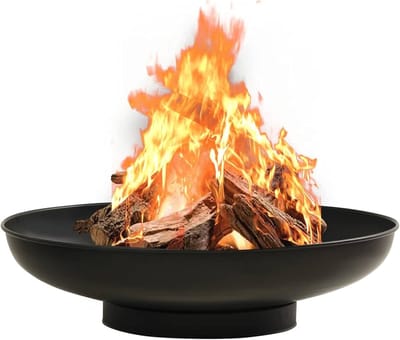 Buitenhaard Staal - Terrashaard Sfeerhaard - Verwarmen Buiten - Grote Warmtekom - 80cm Diameter - Zwart