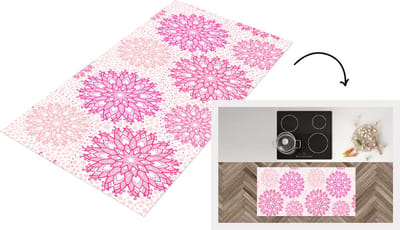Keukenloper - Loper keuken - Christmas - Sterren - Roze - Patronen - 120x60 cm - Keukenloper vinyl