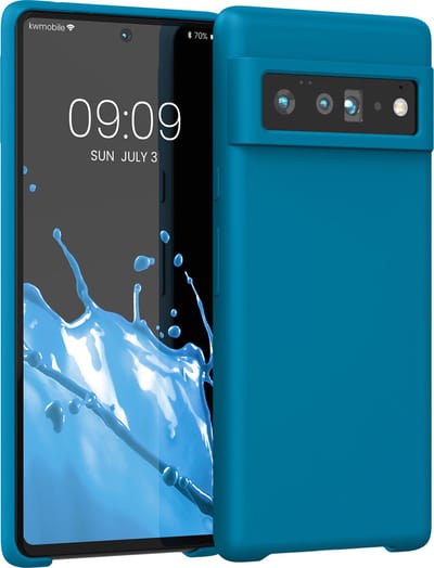 kwmobile telefoonhoesje geschikt voor Google Pixel 6 Pro - Hoesje met siliconen coating - Smartphone case in Caribisch blauw