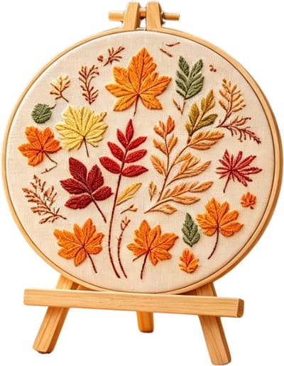Untamed - PREMIUM Borduurpakket Volwassenen – Borduren – Creatieve hobby – Ontspanning Thuis – Cadeau idee – Compleet pakket met extra’s – Echte HOUTEN borduurring (geen plastic) – DIY decoratie – Herfst – Bladeren – Warm interieur – Maple Glow