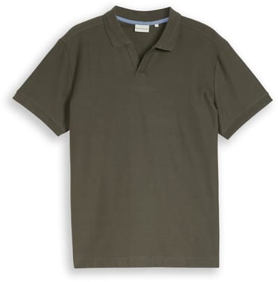 Tom Tailor - Poloshirt met ottoman-structuur - Maat XXXL - deep leaf green