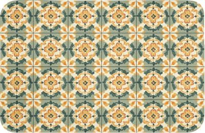 Badmat 60x40 cm - Antislip - Keramiek - Verweerd - Kleurrijk - Badmatten voor badkamer - Badkamermat - Douchemat - Badkamer mat