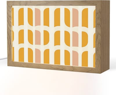 Tafellamp 30x20 cm - LED lamp - Geometrisch - Patroon - Geel - Roze - Decoratieve tafellampen - Dimbaar - Tafellampje slaapkamer - Woonkamer binnen