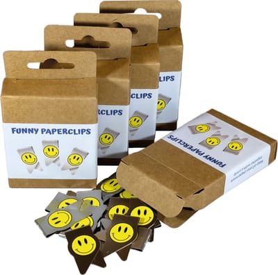 540 Smiley Paperclips | Verpakt in blisterdoosjes