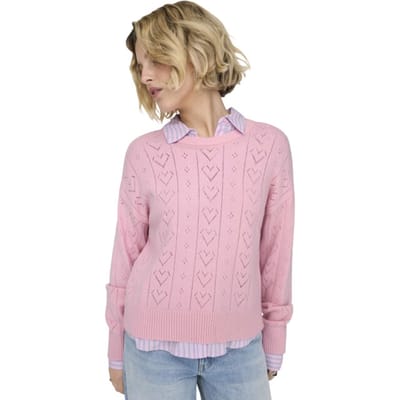 Only Trui Onlisa Life Ls Struct Boxy Oneck Cc 15363149 Romance Rose/heart Dames Maat - L