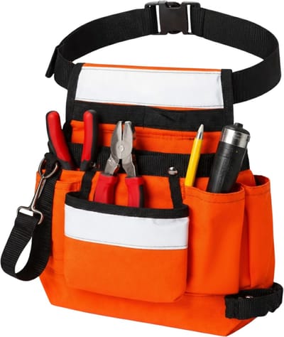 Lomera Gereedschapsgordel - Gereedschapsriem - Werkgordel - Spijkerschort - Gereedschapsholster - Gereedschapstas met Riem - Gereedschapsriem met Holster - Gereedschapsgordel Reflecterend - Hamerhouder Riem - Tapehouder Riem