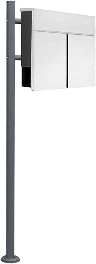 Brievenbus met standaard - Vrijstaande brievenbus - Post ontvangen - Afsluitbaar ontwerp - V2Aox staal - Antraciet