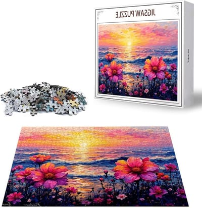 Puzzelmat 4000 stukjes - Legpuzzel Volwassenen - Ontspanning Thuis - Hoge Resolutie Poster - 70 cm x 50 cm - Zonsondergang