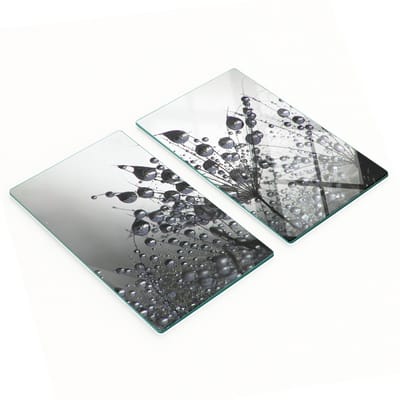 Multifunctionele decoratieve glazen keukenplanken met paardenbloemenmotief, 2x30x52 cm