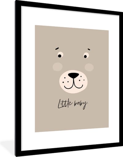 Poster in lijst - Fotolijst 60x80 cm - Posters - Quotes - Little baby - Spreuken - Baby - Kids - Kinderen - Posterlijst zwart - Decoratie - Wanddecoratie woonkamer - Muurdecoratie slaapkamer
