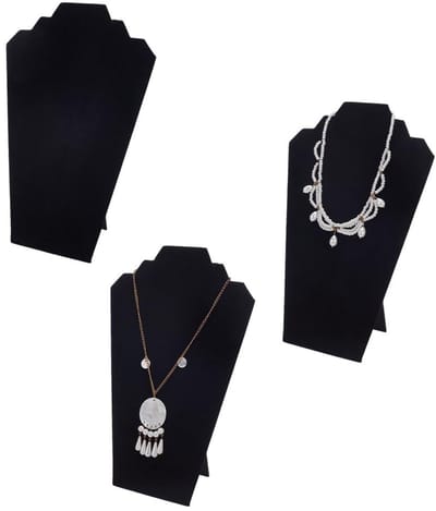 Dailygoods - 3 Stuks Fluwelen Ketting Stand Zwart - Sieraden Houder voor Hangende Kettingen