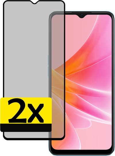 Screenprotector - Geschikt voor OPPO A17 - 2 Stuks - Privacy Filter - Beschermglas - Gehard Glas - Tempered Glass - Screen Protector
