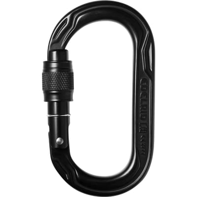 Oval Power 2500 Screw II zeer lichte ovale karabiner voor katrol zwart